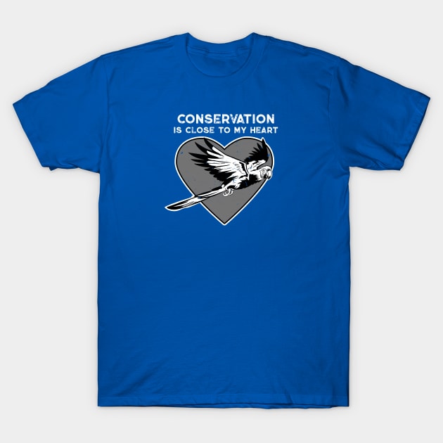 Macaw Conservation Heart T-Shirt by Peppermint Narwhal